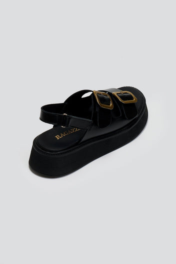 Σανδάλια flatforms δερμάτινα με τοκάδες Ragazza 01238