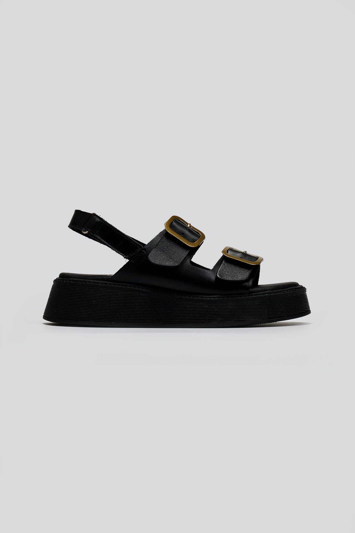 Σανδάλια flatforms δερμάτινα με τοκάδες Ragazza 01238