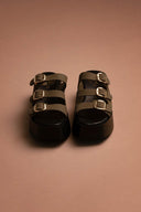 Σανδάλια flatforms δερμάτινα με τοκάδες Tfp - Χακί - thefashionproject.gr - TFP