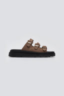 Σανδάλια flatforms δερμάτινα με τρεις φάσες Tfp - Τάουπε - thefashionproject.gr - TFP