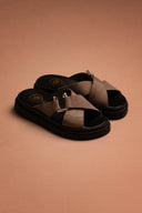 Σανδάλια flatforms δερμάτινα nubuck Tfp - Τάουπε - thefashionproject.gr - TFP