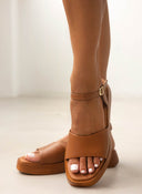 Σανδάλια flatforms δερμάτινα Ragazza 01160