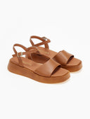 Σανδάλια flatforms δερμάτινα Ragazza 01160