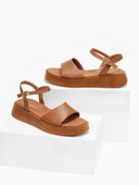 Σανδάλια flatforms δερμάτινα Ragazza 01160