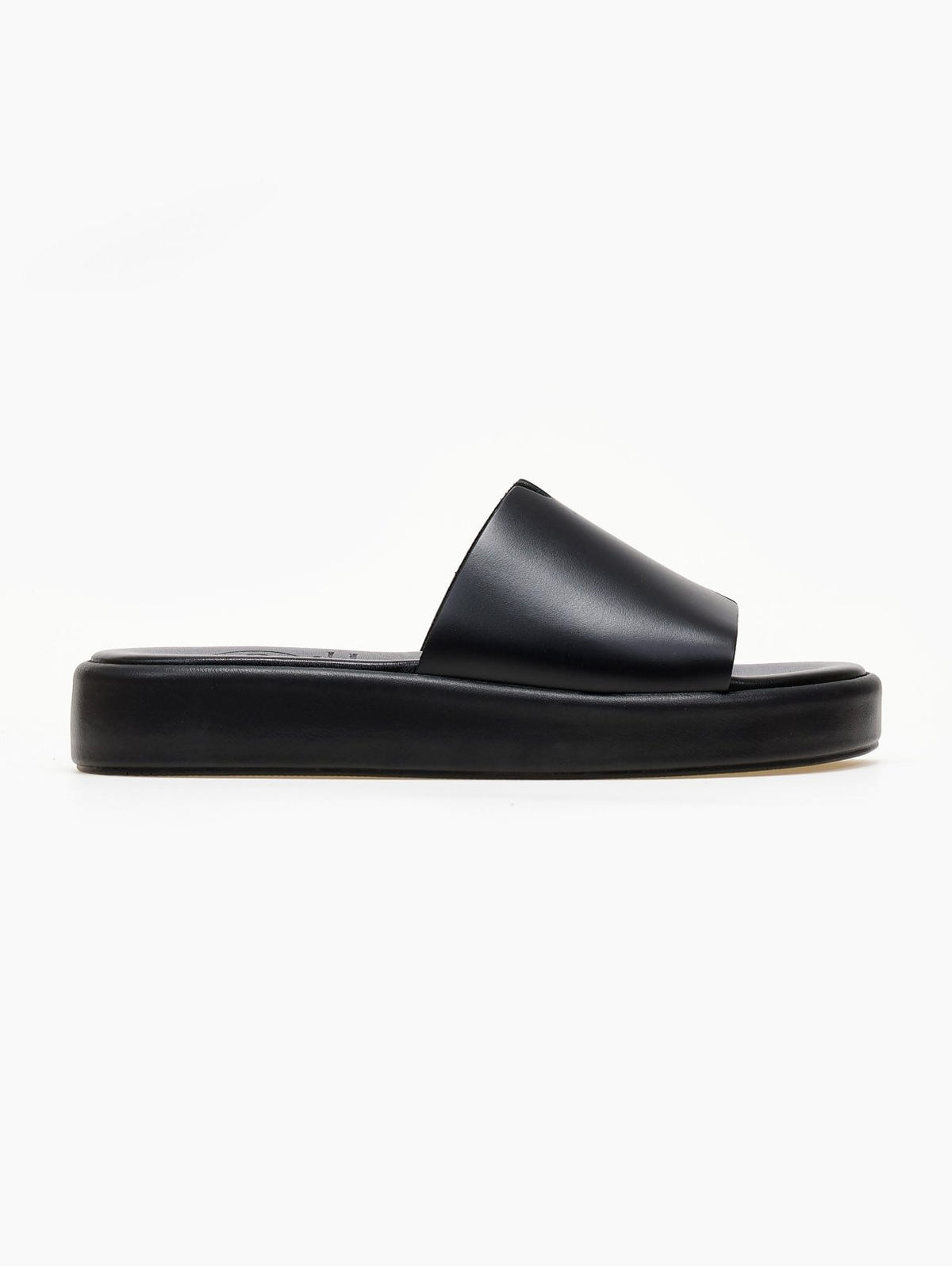 Σανδάλια flatforms δερμάτινα TFP - Μαύρο - thefashionproject.gr - TFP