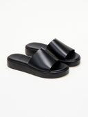 Σανδάλια flatforms δερμάτινα TFP - Μαύρο - thefashionproject.gr - TFP