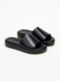 Σανδάλια flatforms δερμάτινα TFP - Μαύρο - thefashionproject.gr - TFP