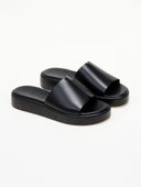 Σανδάλια flatforms δερμάτινα TFP - Μαύρο - thefashionproject.gr - TFP