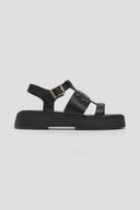 Σανδάλια flatforms δερμάτινα Tfp - Μαύρο - thefashionproject.gr - TFP