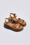 Σανδάλια flatforms δερμάτινα TFP - Ταμπά - thefashionproject.gr - TFP