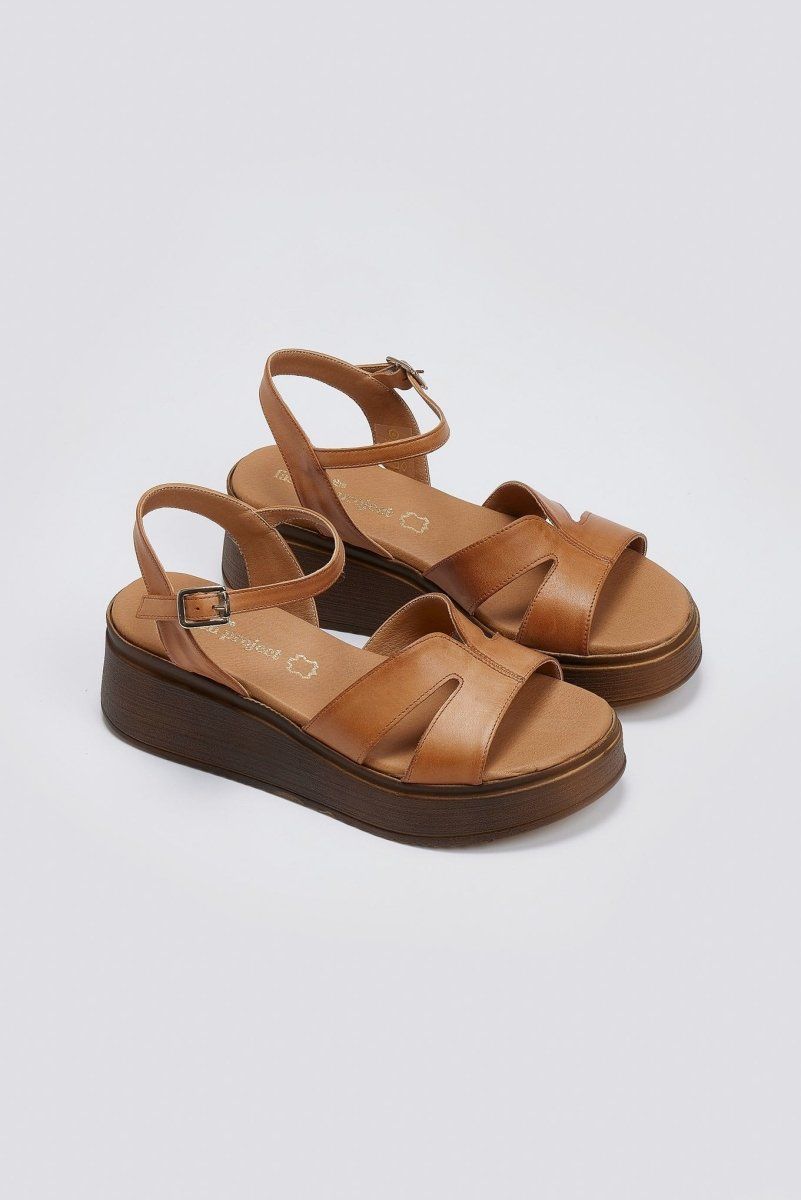 Σανδάλια flatforms δερμάτινα TFP - Ταμπά - thefashionproject.gr - TFP