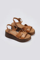 Σανδάλια flatforms δερμάτινα TFP - Ταμπά - thefashionproject.gr - TFP