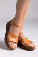 Σανδάλια flatforms δερμάτινα TFP - Ταμπά - thefashionproject.gr - TFP