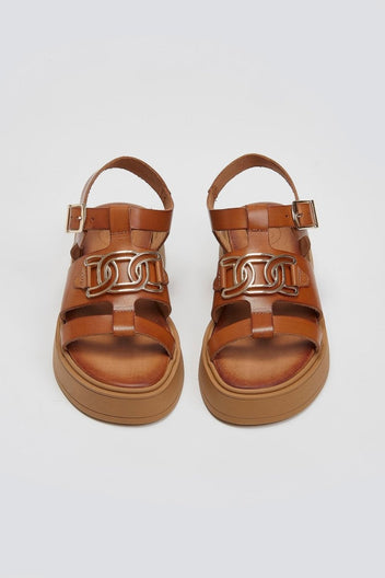 Σανδάλια flatforms δερμάτινα Tfp - Ταμπά - thefashionproject.gr - TFP