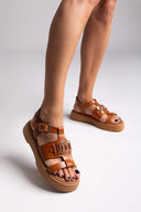 Σανδάλια flatforms δερμάτινα Tfp - Ταμπά - thefashionproject.gr - TFP