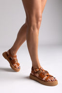 Σανδάλια flatforms δερμάτινα Tfp - Ταμπά - thefashionproject.gr - TFP