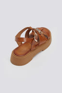 Σανδάλια flatforms δερμάτινα Tfp - Ταμπά - thefashionproject.gr - TFP