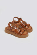 Σανδάλια flatforms δερμάτινα Tfp - Ταμπά - thefashionproject.gr - TFP