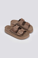 Σανδάλια flatforms δερμάτινα ZEFI FANTASY SANDALS - Καφέ - thefashionproject.gr - FANTASY SANDALS