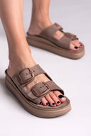 Σανδάλια flatforms δερμάτινα ZEFI FANTASY SANDALS - Καφέ - thefashionproject.gr - FANTASY SANDALS