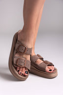 Σανδάλια flatforms δερμάτινα ZEFI FANTASY SANDALS - Καφέ - thefashionproject.gr - FANTASY SANDALS