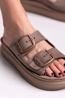 Σανδάλια flatforms δερμάτινα ZEFI FANTASY SANDALS - Καφέ - thefashionproject.gr - FANTASY SANDALS