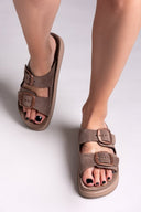 Σανδάλια flatforms δερμάτινα ZEFI FANTASY SANDALS - Καφέ - thefashionproject.gr - FANTASY SANDALS