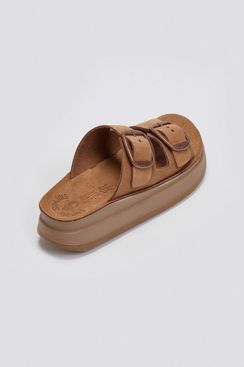 Σανδάλια flatforms δερμάτινα ZEFI FANTASY SANDALS - Κάμελ - thefashionproject.gr - FANTASY SANDALS