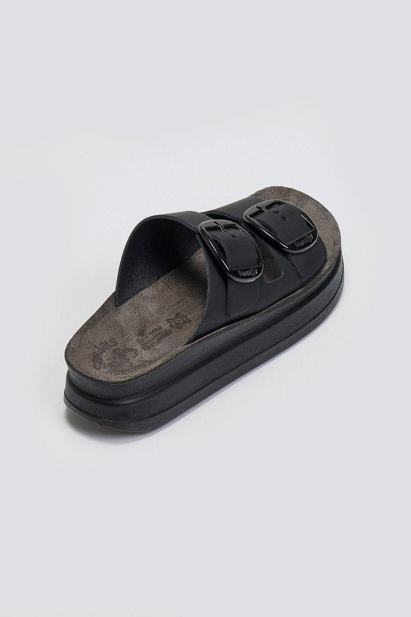 Σανδάλια flatforms δερμάτινα ZEFI FANTASY SANDALS - Μαύρο - thefashionproject.gr - FANTASY SANDALS
