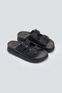 Σανδάλια flatforms δερμάτινα ZEFI FANTASY SANDALS - Μαύρο - thefashionproject.gr - FANTASY SANDALS
