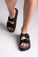 Σανδάλια flatforms δερμάτινα ZEFI FANTASY SANDALS - Μαύρο - thefashionproject.gr - FANTASY SANDALS