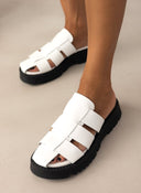 Σανδάλια flatforms fisherman από γνήσιο δέρμα TFP - Λευκό - thefashionproject.gr - TFP