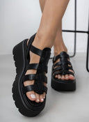 Σανδάλια flatforms gladiator 171862 - Μαύρο - thefashionproject.gr - Refresh