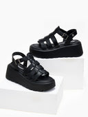 Σανδάλια flatforms gladiator 171862 - Μαύρο - thefashionproject.gr - Refresh