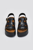Σανδάλια flatforms gladiator ATENEO - Μαύρο - thefashionproject.gr - ATENEO