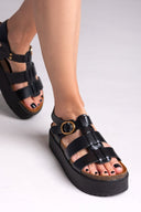 Σανδάλια flatforms gladiator ATENEO - Μαύρο - thefashionproject.gr - ATENEO