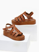 Σανδάλια flatforms gladiator δερμάτινα Estil - Ταμπά - thefashionproject.gr - Estil