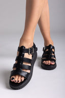 Σανδάλια flatforms gladiator Refresh 172691 - Μαύρο - thefashionproject.gr - Refresh