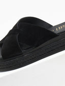 Σανδάλια flatforms καστόρινα estil - Μαύρο - thefashionproject.gr - Estil