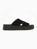 Σανδάλια flatforms καστόρινα estil - Μαύρο - thefashionproject.gr - Estil
