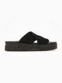 Σανδάλια flatforms καστόρινα estil - Μαύρο - thefashionproject.gr - Estil