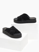 Σανδάλια flatforms καστόρινα estil - Μαύρο - thefashionproject.gr - Estil