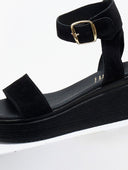 Σανδάλια flatforms καστόρινα Estil - Μαύρο - thefashionproject.gr - Estil