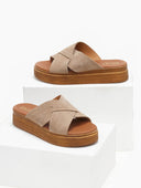 Σανδάλια flatforms καστόρινα estil - Τάουπε - thefashionproject.gr - Estil