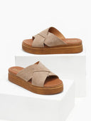 Σανδάλια flatforms καστόρινα estil - Τάουπε - thefashionproject.gr - Estil