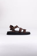 Σανδάλια flatforms καστόρινα gladiator Estil - Καφέ - thefashionproject.gr - Estil