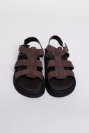 Σανδάλια flatforms καστόρινα gladiator Estil - Καφέ - thefashionproject.gr - Estil