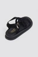 Σανδάλια flatforms καστόρινα gladiator Estil - Μαύρο - thefashionproject.gr - Estil