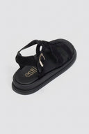Σανδάλια flatforms καστόρινα gladiator Estil - Μαύρο - thefashionproject.gr - Estil