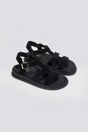 Σανδάλια flatforms καστόρινα gladiator Estil - Μαύρο - thefashionproject.gr - Estil